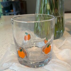 Anthropologie Pumpkin Juice Glass Tumbler NWT